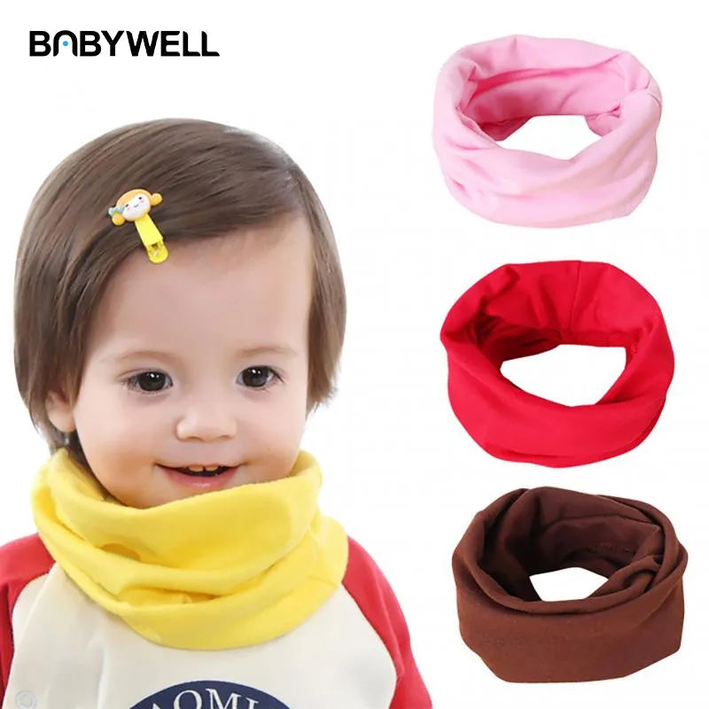 100% Cotton Baby Pullover Bibs Autumn And Winter Collar Neckerchief Children Scarves Kids O Ring Neck Scarf Gaiter For Bbay Kids